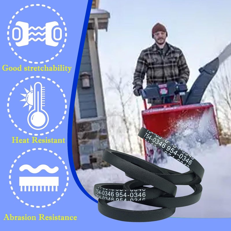 IKSI 754-0346 Lawn Mower/Snowblower Auger Drive Belt 3/8x30 inches fits for Cub Cadet MTD Troy-Bilt White Outdoor 754-0346 954-0346 Ariens 07208400 S-tens 265-013 Toro 6552(2-Pack) - Image 3
